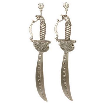 Tarina Tarantino - Crystal Sword Earrings - Silver