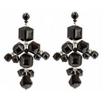 Tarina Tarantino - Black Dahlia - Phoebe - Swarovski Crystal And Cube Bead Figure Earrings