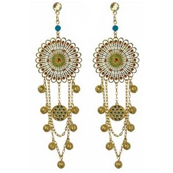 Tarina Tarantino - Topkapi - Adoration - Filigree Pendant and Swarovski Crystal Chandelier Earrings - Oasis