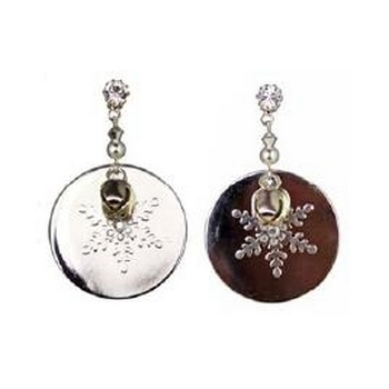 Tarina Tarantino - Santa Claus - Jack Frost - Swarovski Crystal and Sleigh Bell Snowflake Earrings