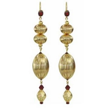 Tarina Tarantino - Santa Claus - Most Wonderful Time - Swarovski Crystal Ornament Inspired Golden Drop Earrings