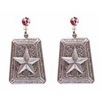 Tarina Tarantino - Dusty Rosaline - Silver Dollar - Antique Star Drop Earrings