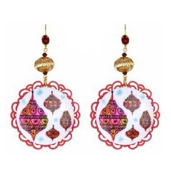 Tarina Tarantino - Santa Claus - Merry and Bright - Swarovski Crystal Filigree Ornament Drop Earrings