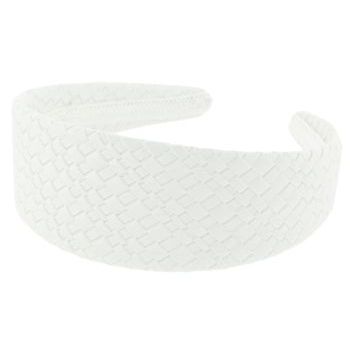 HB HairJewels - Lucy Collection - Leather Inspired Rattan Headband - White (1)