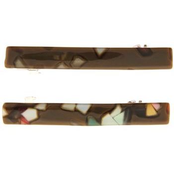 HB HairJewels - Small Chip Barrettes - Brown (2)