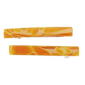 HB HairJewels - Small Swirl Inlay Barrettes - Tangerine (2)