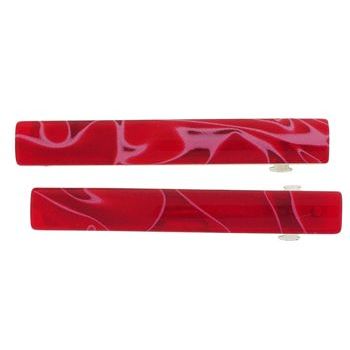 HB HairJewels - Small Swirl Inlay Barrettes - Cherry Red (2)