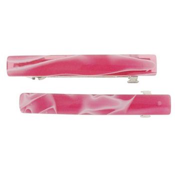 HB HairJewels - Small Swirl Inlay Barrettes - Rose (2)