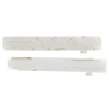 HB HairJewels - Small Swirl Inlay Barrettes - White (2)