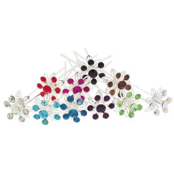 Natasha B. - Crystal Spot French Hair Pins - Multicolored (24 Pack)