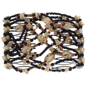 Evita Peroni - Damia Double Comb - Linseed - Connected Beaded Combs