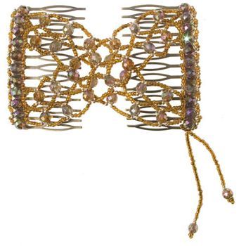 Evita Peroni - Nellie Comb - Topaz - Connected Brass Comb w/Multi Gold Hues (1)
