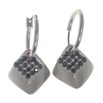 Evita Peroni - Noelle Earrings - Black Diamond Crystal (Set of 2) Rock Chick
