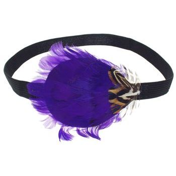 HB HairJewels - Lucy Collection - Exotic Feather Headband - Amethyst (1)
