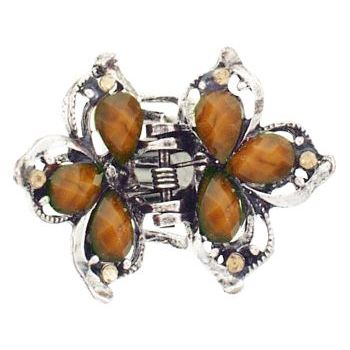 Karen Marie - Petite Fantasy Flower Claw - Topaz (1)
