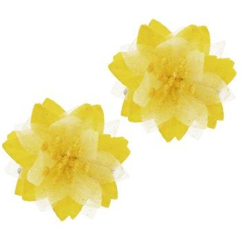 SOHO BEAT - Spanish Soiree - Stellate Flower Clip - Lemon (Set of 2)