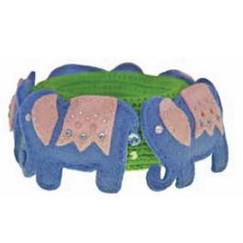 Tarina Tarantino - Kyoto Carnival - Elephant Carousel - Swarovski Crystal and Crochet Elephant Bangle - Green and Blue