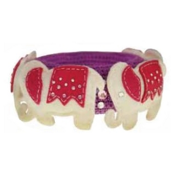 Tarina Tarantino - Kyoto Carnival - Elephant Carousel - Swarovski Crystal and Crochet Elephant Bangle - Pink and Purple