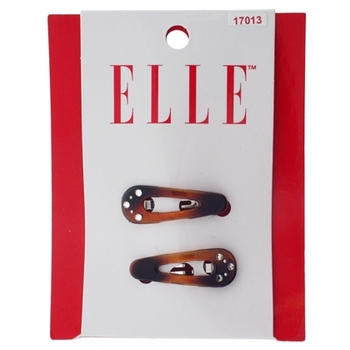 Elle & Elle Girl - Small Contour Clips w/Rhinestones - Tort (Set of 2)
