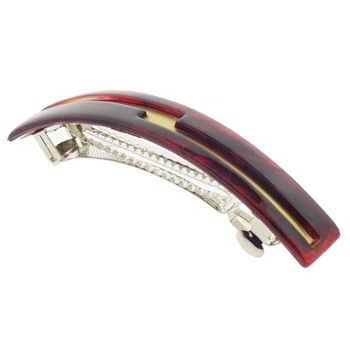 Elle & Elle Girl - Inlayed Back Thick Rec Barrette - Red