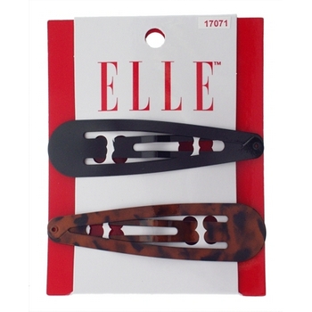 Elle & Elle Girl - Large Sleeper Clips - Black & Tort (Set of 2)