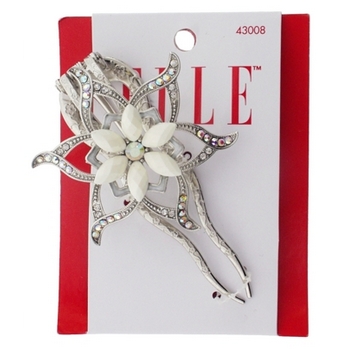 Elle & Elle Girl - Stone Flower Updo Clip - White