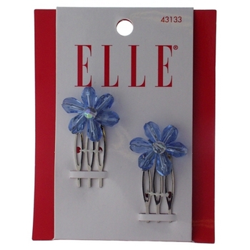 Elle & Elle Girl - Teardrop Flower Mini Side Combs - Blue