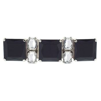 Karen Marie - Three Large Stone Barrette - Jet Black (1)