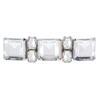 Karen Marie - Three Large Stone Barrette - White Diamond (1)
