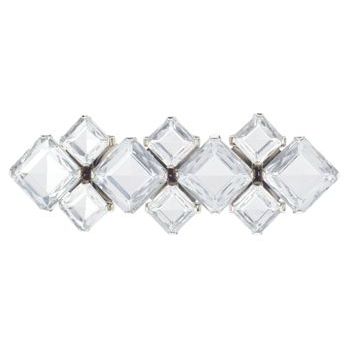 Karen Marie - Zig Zag Large Stone Barrette - White Diamond (1)