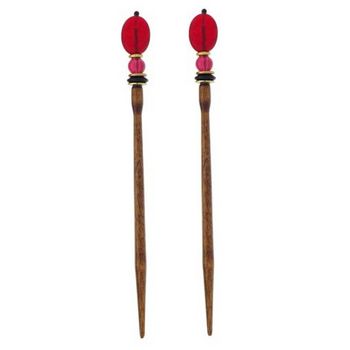 Mei Fa - Hairstyx - Excel - Long Brown Hairsticks - (Set of 2)