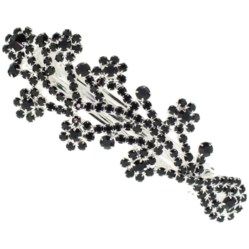 Karen Marie - Crystal Floral Bouquet Barrette - Smoke (1)