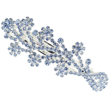 Karen Marie - Crystal Floral Bouquet Barrette - Blue (1)