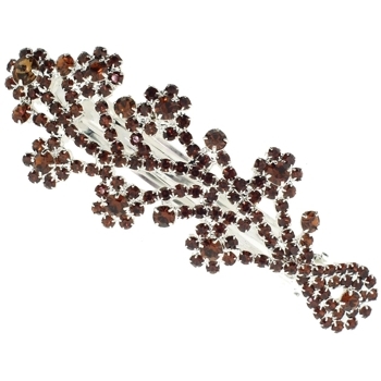 Karen Marie - Crystal Floral Bouquet Barrette - Topaz (1)