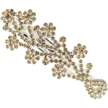 Karen Marie - Crystal Floral Bouquet Barrette - Gold Topaz (1)