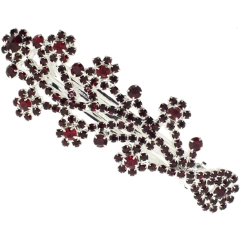 Karen Marie - Crystal Floral Bouquet Barrette - Ruby (1)
