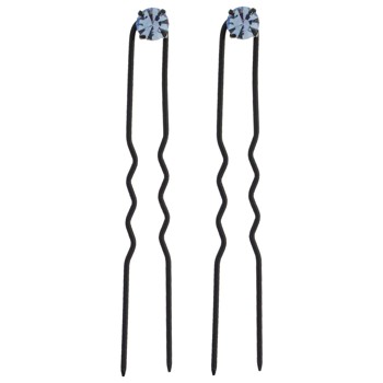 Karen Marie - Crystal French Hairpins - Small - Blue/Black (2)