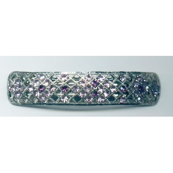 Austrian Crystal Diamond Filigree Bar - Amethyst