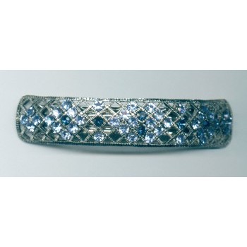 Austrian Crystal Diamond Filigree Bar - Blue