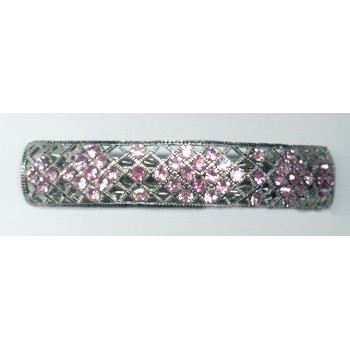 Austrian Crystal Diamond Filigree Bar - Pink