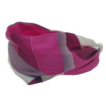 Frank & Kahn - Silk Charmeuse Scarf Headband - Magenta