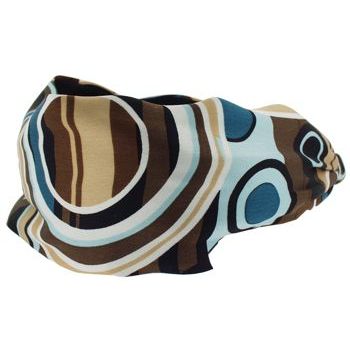 Frank & Kahn - Silk Charmeuse Scarf Headband - Brown Circular