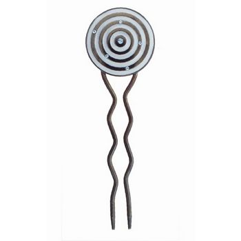 Fred & Lola - Bullseye Enamel Hairstick (1) Blue & Brown