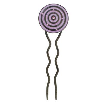 Fred & Lola - Bullseye Enamel Hairstick (1) Pink & Brown