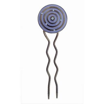 Fred & Lola - Bullseye Enamel Hairstick (1) Purple & Brown