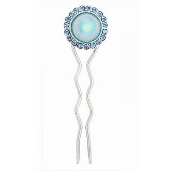 Fred & Lola - Glass Cabochan & Crystal Hairstick - Lt. Sapphire (1)