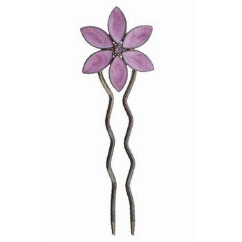 Fred & Lola - Enamel Flower Hairstick (1) - Lavender