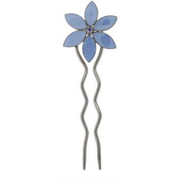 Fred & Lola - Enamel Flower Hairstick (1) - Periwinkle