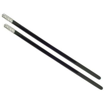 France Luxe - Hair Sticks w/Swarovski Tip - Black Pair