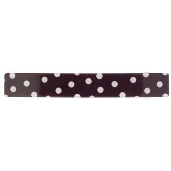 France Luxe - Small Luxury Barrette - Brown w/Polka Dots